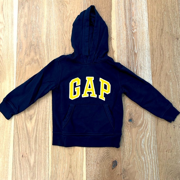 GAP Other - Boys Navy Gap Hoodie with Yellow Patch Print size XS